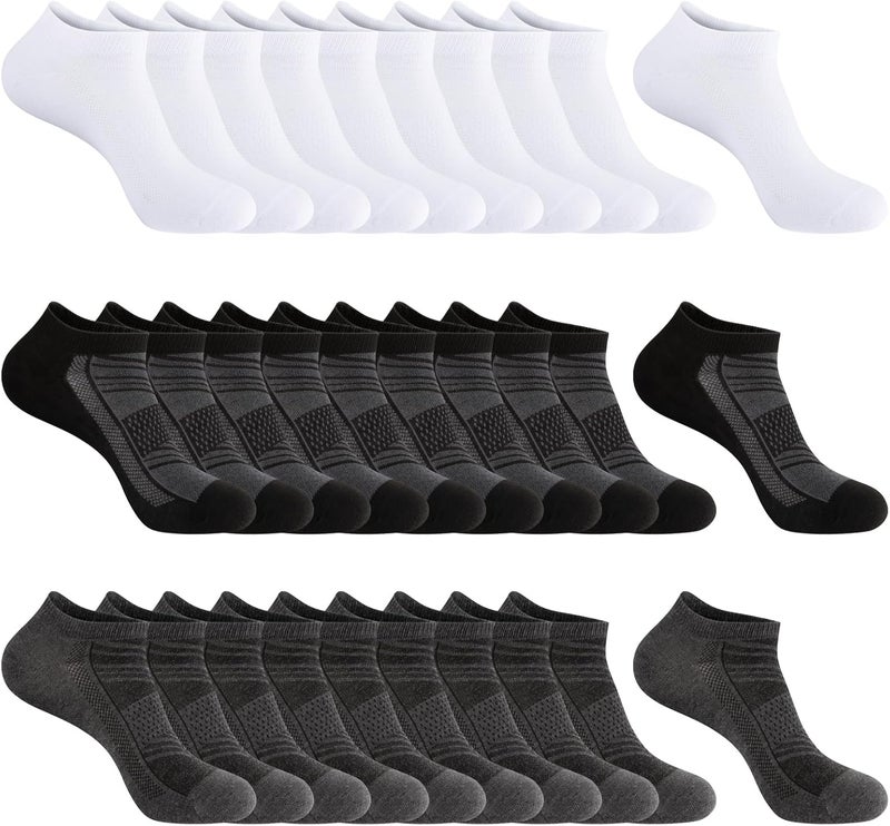 EverKnits Store 30 Pairs Lightweight Ankle Socks Men/Women - Breathable Bulk Thin Low Cut Socks Value Pack - Image 1